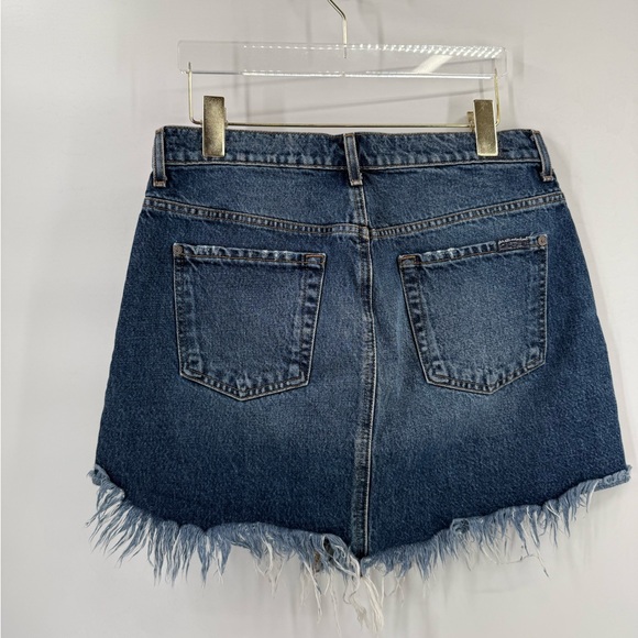 7 For All Mankind Distressed Denim Mini Skirt Size 28 - Picture 3 of 7